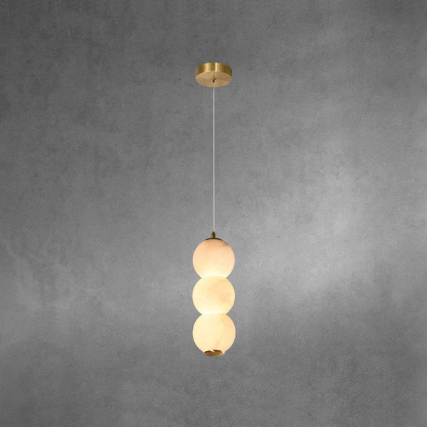 Suspension Minimaliste en Albâtre Elore Pearl – Luminaire à Perle Lumineuse