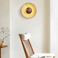 Applique Murale En Travertin Ritta Soleil - Luminaire Moderne En Forme Sphérique