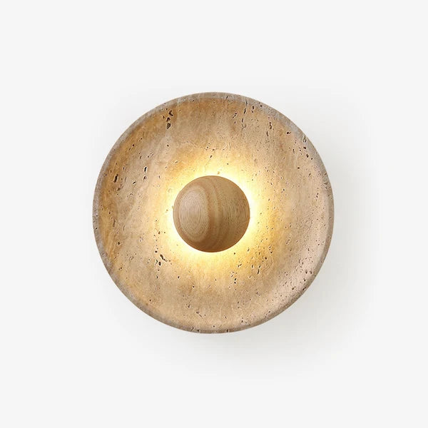 Applique Murale En Travertin Ritta Soleil - Luminaire Moderne En Forme Sphérique
