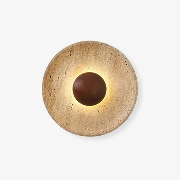 Applique Murale En Travertin Ritta Soleil - Luminaire Moderne En Forme Sphérique