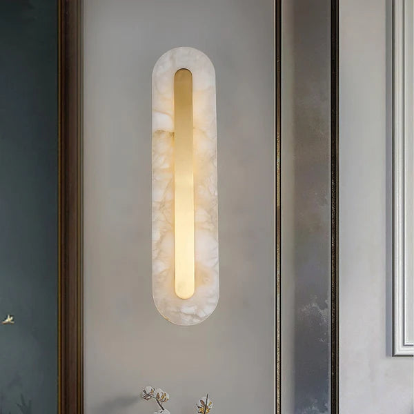 Applique Murale Minimaliste Selvia Gold Alabaster - Luminaire Moderne