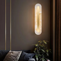 Applique Murale Minimaliste Selvia Gold Alabaster - Luminaire Moderne