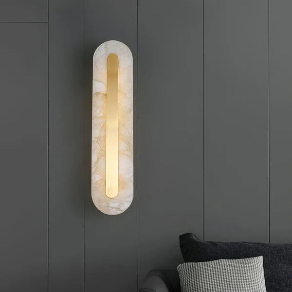 Applique Murale Minimaliste Selvia Gold Alabaster - Luminaire Moderne