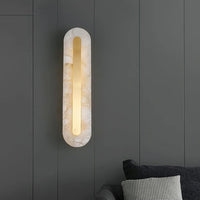 Applique Murale Minimaliste Selvia Gold Alabaster - Luminaire Moderne