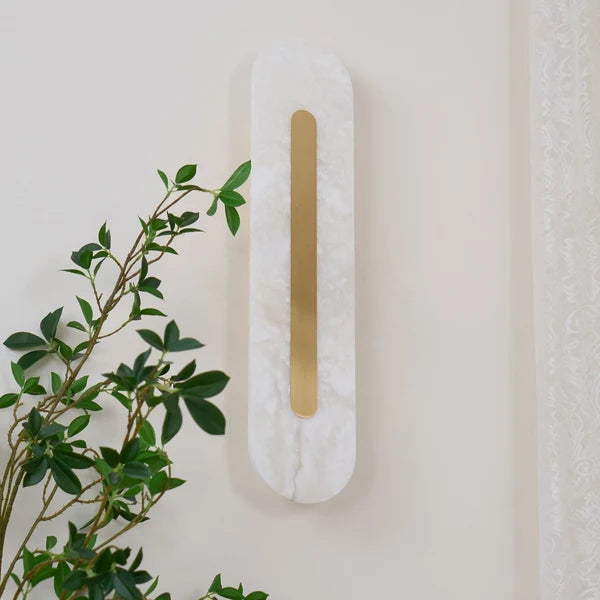 Applique Murale Minimaliste Selvia Gold Alabaster - Luminaire Moderne