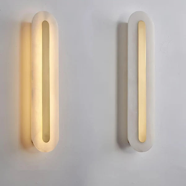 Applique Murale Minimaliste Selvia Gold Alabaster - Luminaire Moderne