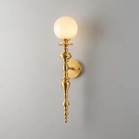 Applique Murale Sphérique Sculpturale Classique - Luminaire En Laiton
