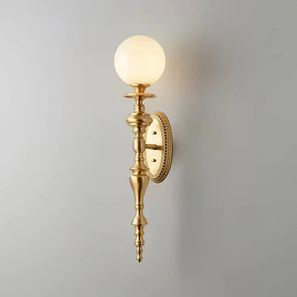 Applique Murale Sphérique Sculpturale Classique - Luminaire En Laiton
