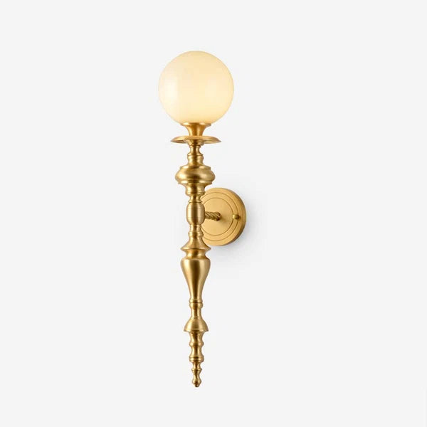 Applique Murale Sphérique Sculpturale Classique - Luminaire En Laiton