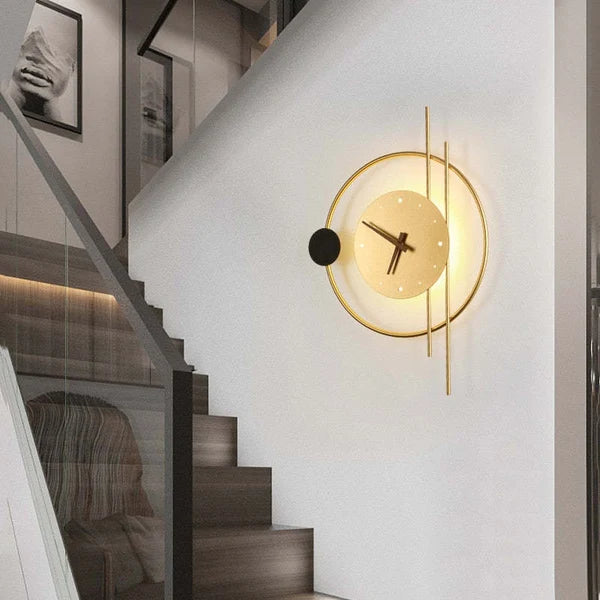 Applique Murale Arisha En Fer - Luminaire En Forme D'Horloge Moderne