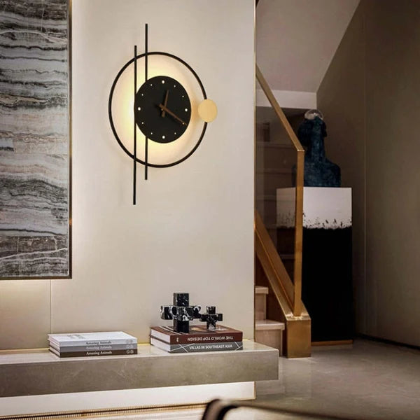 Applique Murale Arisha En Fer - Luminaire En Forme D'Horloge Moderne
