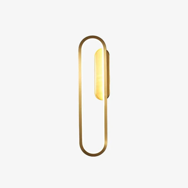 Applique Murale Verticale Anneau Ovale Doré - Luminaire Minimaliste Salon