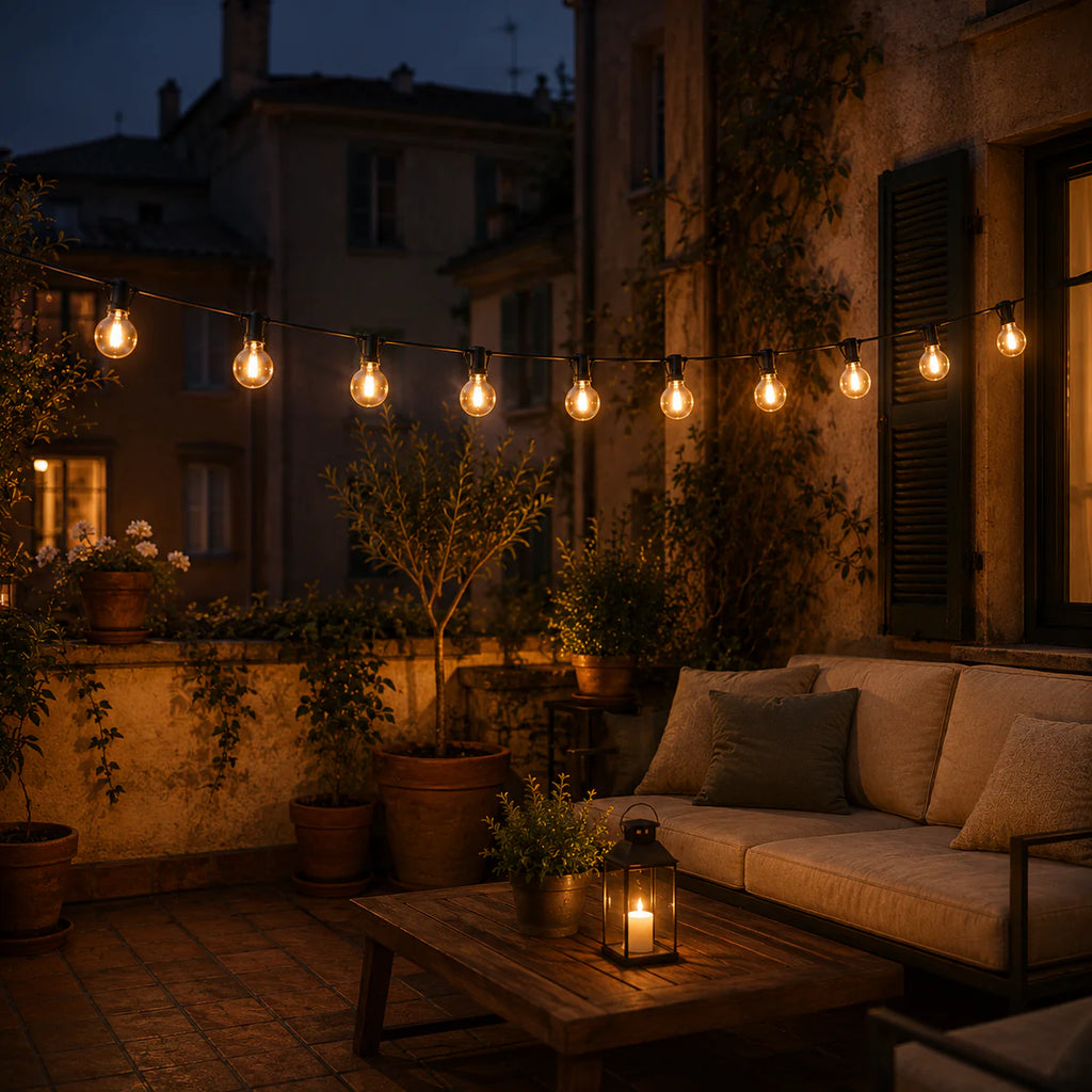 Guirlande LED Solaire G40 Extérieure – Lumière Guinguette Étanche pour Terrasse