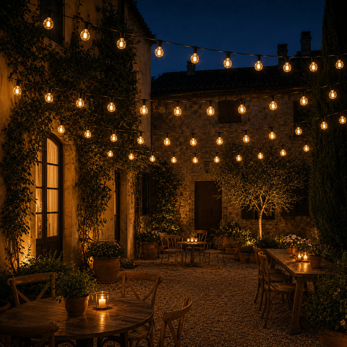 Guirlande LED Solaire G40 Extérieure – Lumière Guinguette Étanche pour Terrasse