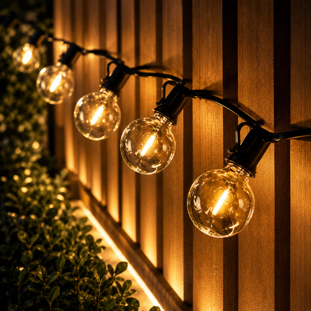 Guirlande LED Solaire G40 Extérieure – Lumière Guinguette Étanche pour Terrasse