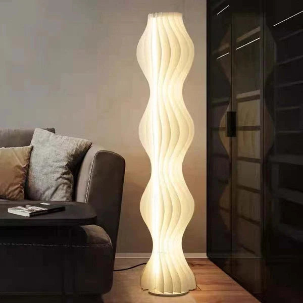 Lampadaire LED Moderne Mira - Luminaire Style Artistique Blanc Ondulé