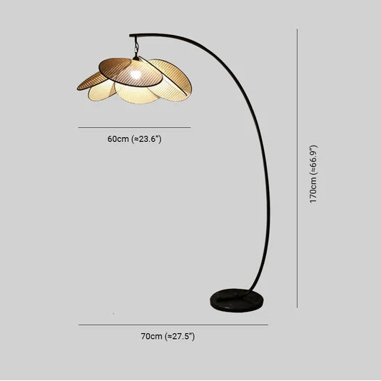 Lampadaire LED Moderne Ritta - Luminaire En Rotin Floral
