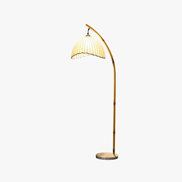 Lampadaire LED Vintage Muto - Luminaire En Bambou Blanc