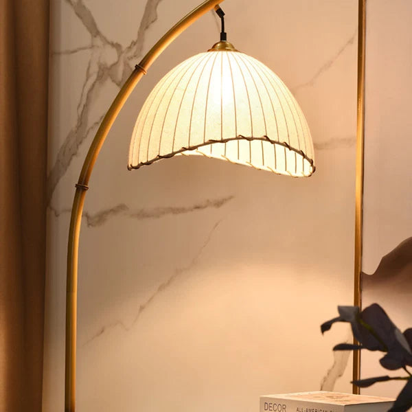 Lampadaire LED Vintage Muto - Luminaire En Bambou Blanc
