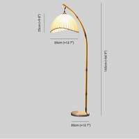 Lampadaire LED Vintage Muto - Luminaire En Bambou Blanc