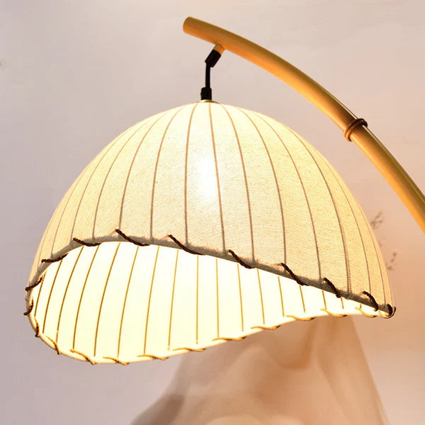 Lampadaire LED Vintage Muto - Luminaire En Bambou Blanc
