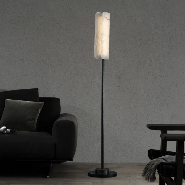 Lampadaire Minimaliste en Albâtre – Luminaire Moderne de Chambre