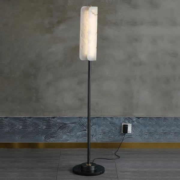 Lampadaire Minimaliste en Albâtre – Luminaire Moderne de Chambre