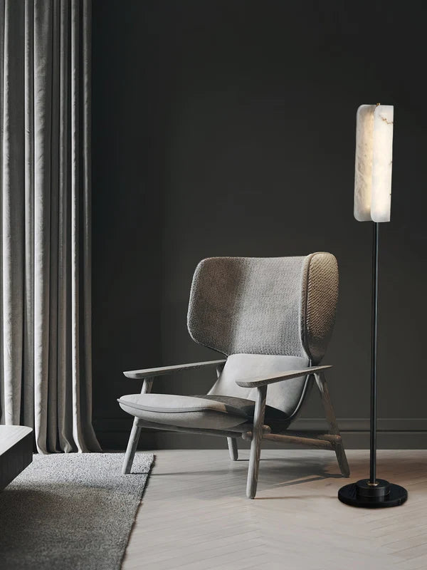 Lampadaire Minimaliste en Albâtre – Luminaire Moderne de Chambre