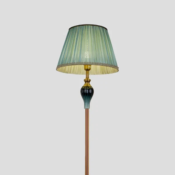 Lampadaire Moderne Tiffany à LED – Luminaire en Métal et Tissu pour Salon