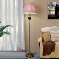 Lampadaire Moderne Tiffany à LED – Luminaire en Métal et Tissu pour Salon