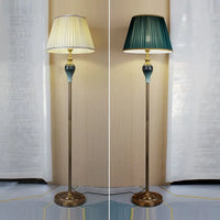 Lampadaire Moderne Tiffany à LED – Luminaire en Métal et Tissu pour Salon