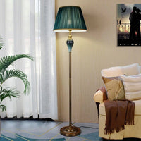Lampadaire Moderne Tiffany à LED – Luminaire en Métal et Tissu pour Salon