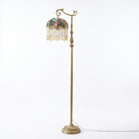 Lampadaire "Antiquaire" – Luminaire de Salon en Tissu Floral