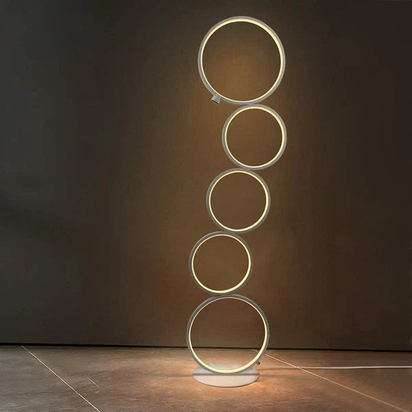 Lampadaire LED Moderne Arisha – Luminaire à Multiples Anneaux