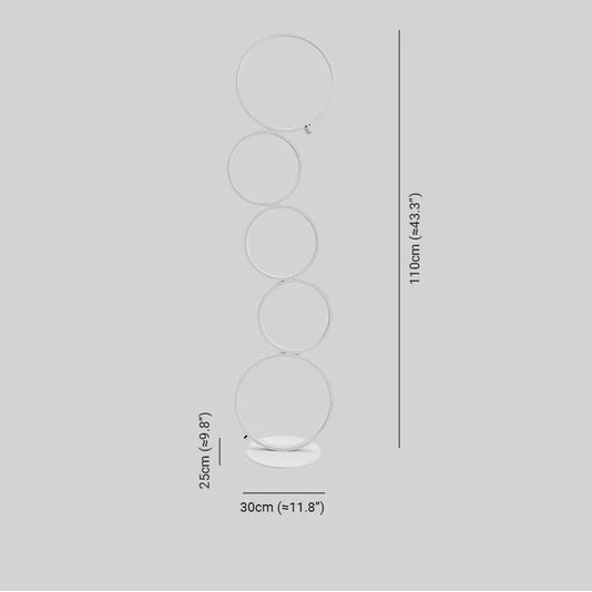 Lampadaire LED Moderne Arisha – Luminaire à Multiples Anneaux