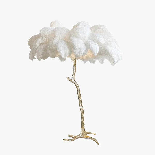 Lampadaire LED O'Moore En Plumes D'Autruche - Luminaire Pour Salon