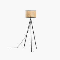 Lampadaire Trépied LED Naturel Ritta - Luminaire En Rotin Tressé