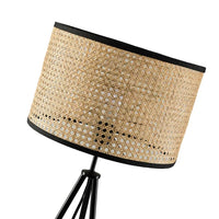 Lampadaire Trépied LED Naturel Ritta - Luminaire En Rotin Tressé