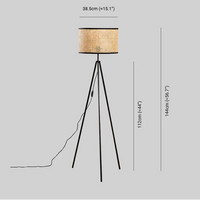 Lampadaire Trépied LED Naturel Ritta - Luminaire En Rotin Tressé