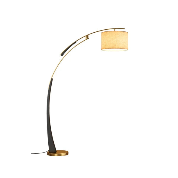 Lampadaire moderne en tissu Matterhorn – Luminaire élégant beige pour salon