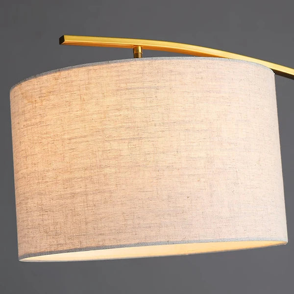 Lampadaire moderne en tissu Matterhorn – Luminaire élégant beige pour salon