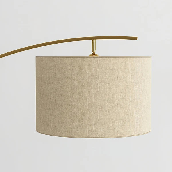 Lampadaire moderne en tissu Matterhorn – Luminaire élégant beige pour salon