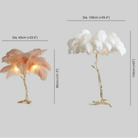 Lampadaire LED O'Moore En Plumes D'Autruche - Luminaire Pour Salon