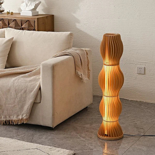 Lampadaires En Bois De Kaki - Luminaire Moderne Unique