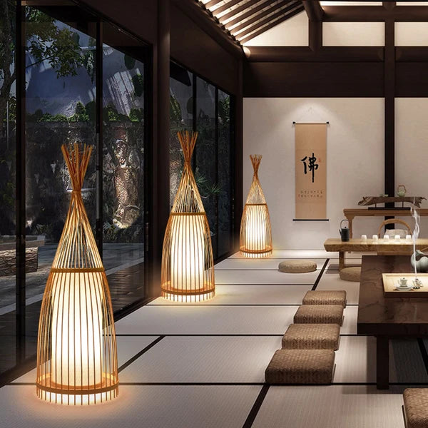 Lampadaires Rustiques En Bambou Muto - Luminaire Provençal