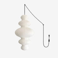 Lampe suspendue Ritta - Japonaise en papier sculptural à brancher