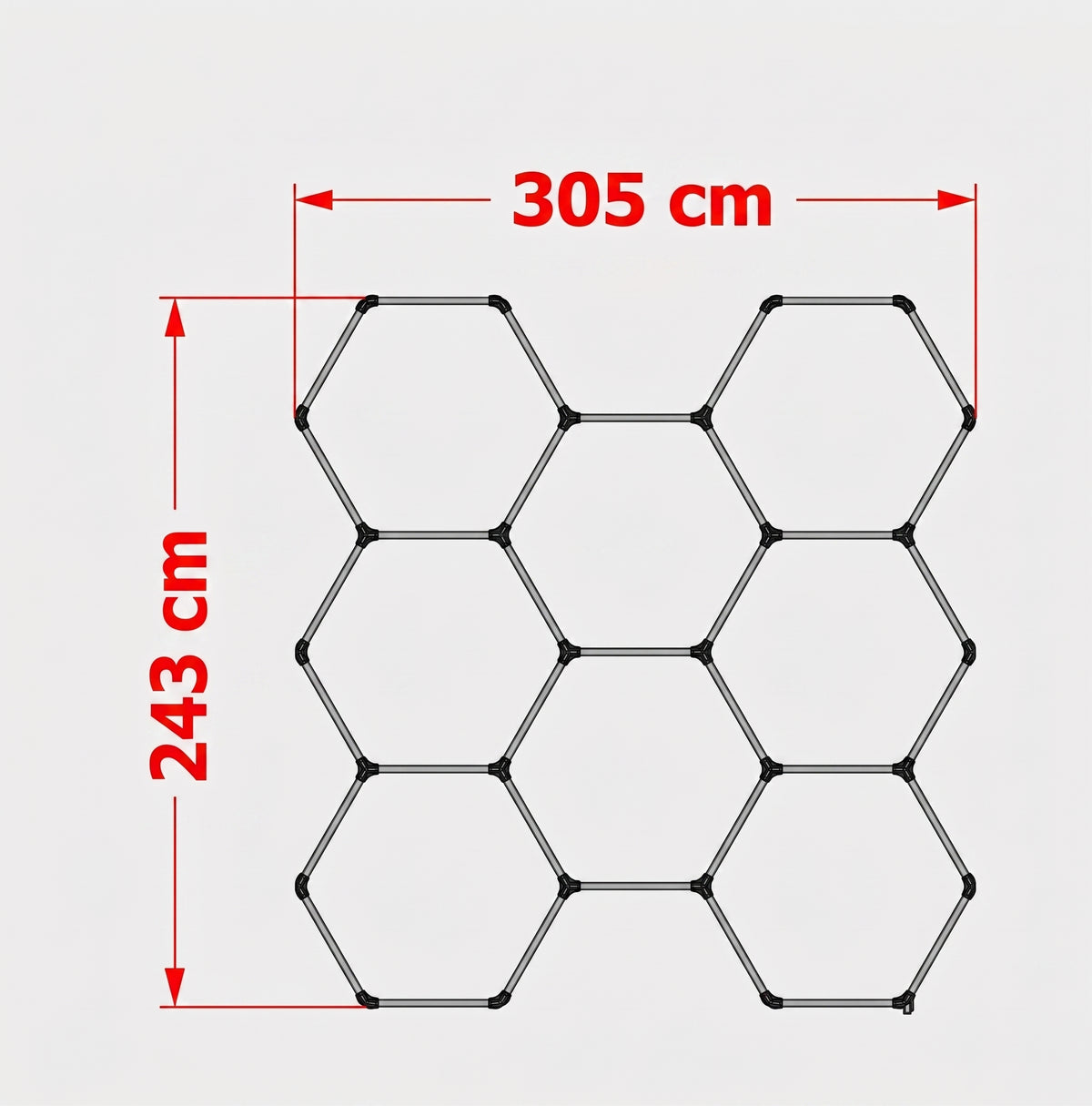 Plafonnier LED Hexagone Alvéolé - Luminaire Pour Garage Automobile