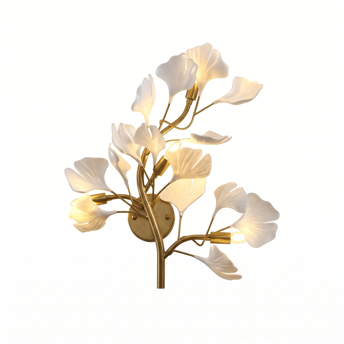 Luminaire "Foliage" – Applique Mural Artistique avec Feuilles de Porcelaine