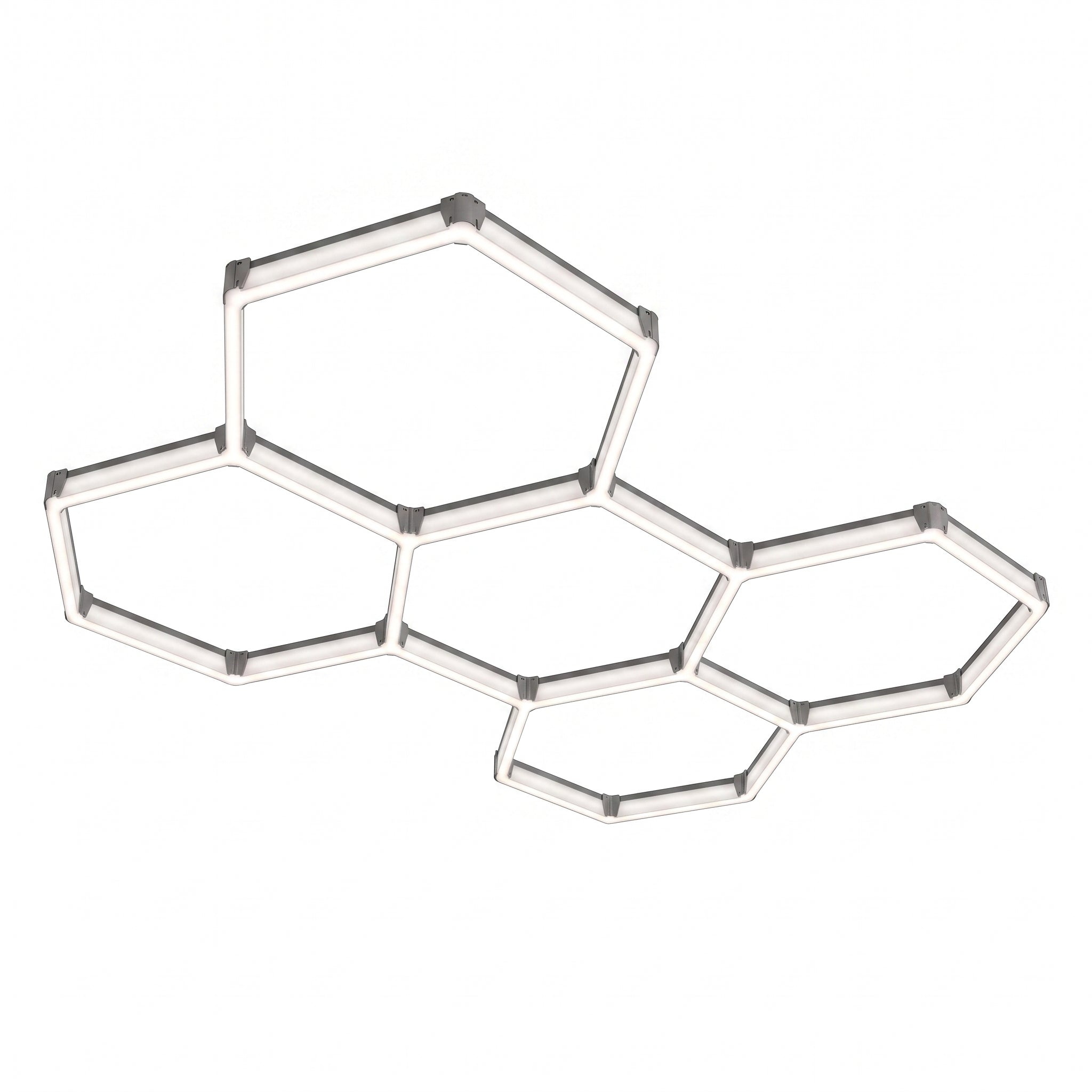 Plafonnier LED Hexagone Alvéolé - Luminaire Pour Garage Automobile