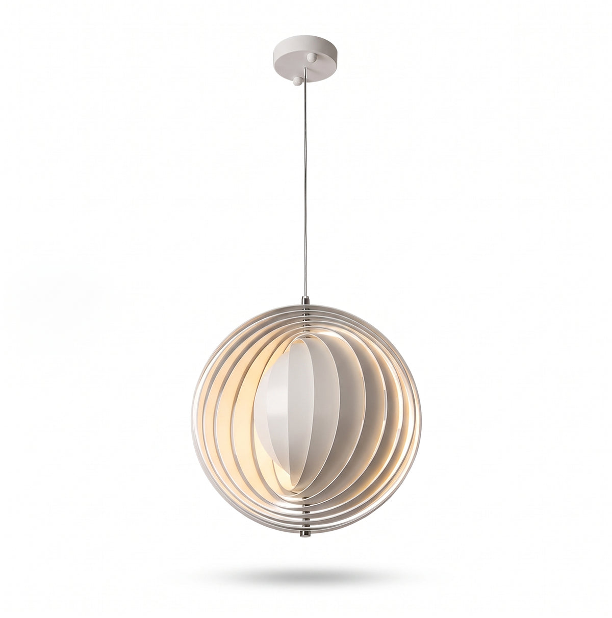 Luminaire Suspendu Anneaux Blanc